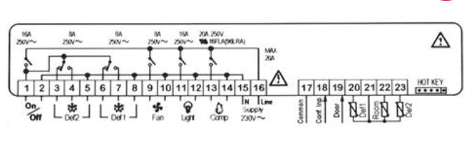 TERMOSTATO XW264L-5N0C0 NTC 230V