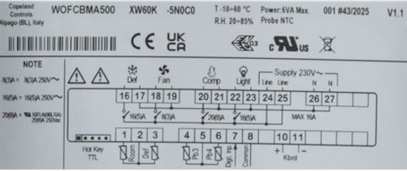 CONTROLLORE TERMOSTATO DIXELL XW60K-5N0C0